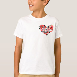 Stehen Sie mit ukrainischer Schrift und Herz T-Shirt