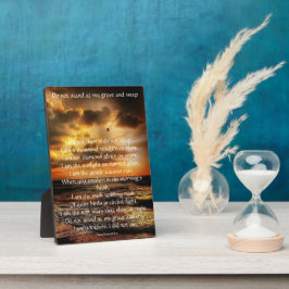 Stehen Sie nicht an meinem Grab und Gedicht Fotoplatte