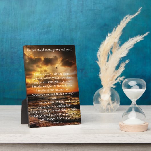 Stehen Sie nicht an meinem Grab und Gedicht Fotoplatte (Seite)