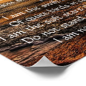 Stehen Sie nicht an meinem Grab und Gedicht Poster (Ecke)