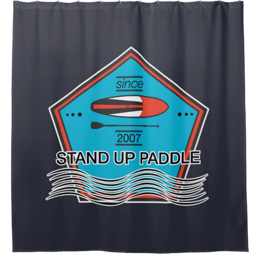 Stehen Sie oben Paddel-Plakat Duschvorhang (Vorderseite)