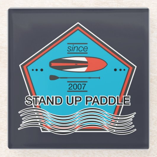 Stehen Sie oben Paddel-Plakat Glasuntersetzer (Vorderseite)