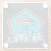 Stehen Sie oben Paddel-Plakat Glasuntersetzer (Rückseite)