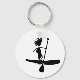 Stehen Sie oben Paddel-Silhouette-Entwurf Schlüsselanhänger