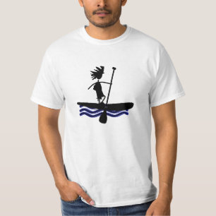 Stehen Sie oben Paddel-Silhouette-Entwurf T-Shirt