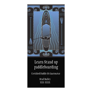 Stehen Sie oben Paddleboard Lektionen Werbekarte