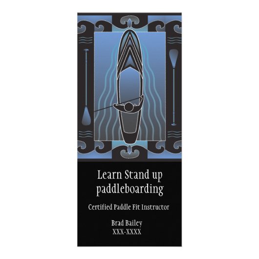 Stehen Sie oben Paddleboard Lektionen Werbekarte (Vorne)