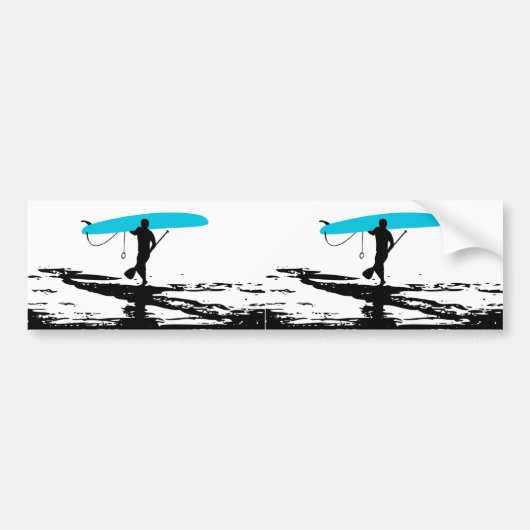 Stehen Sie oben Paddleboarding Sitzung über (2 Autoaufkleber (Vorne)