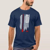 Stehen Sie oben, schaufelnd US-Flagge T-Shirt (Vorderseite)