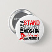 Stehen Sie sich gegen HIV/Aids ein Button (Vorne & Hinten)