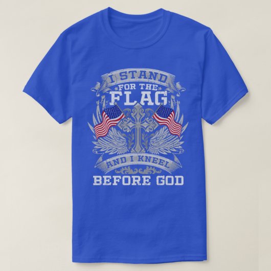 Stehen Sie vor Gott für den Flaggenknien T-Shirt (Design vorne)