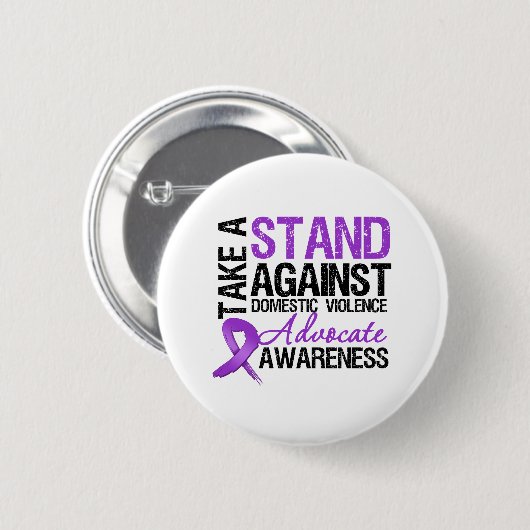 Stehen Sie vor häuslicher Gewalt. Button (Vorne & Hinten)
