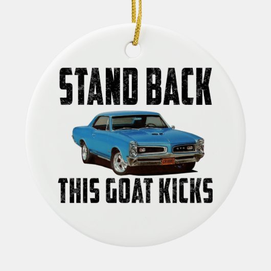 Stehen Sie zurück diese Ziegen-wirklich Tritte Keramik Ornament (Vorne)