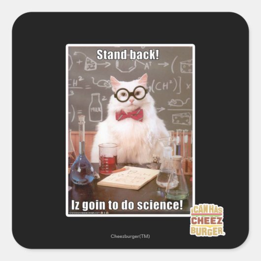 Stehen Sie zurück! Quadratischer Aufkleber (Vorderseite)