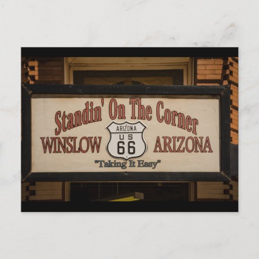 Stehend an der Ecke in Winslow, AZ. Postkarte (Vorderseite)