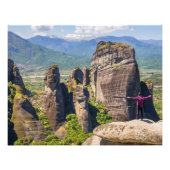 Stehend auf der Bergspitze Fotodruck (Vorne)