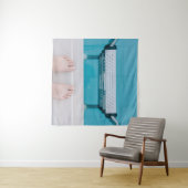 Stehend auf der Poolleiter Wandteppich (Beispiel (Horizontal))