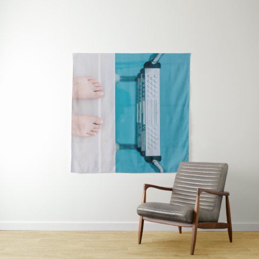 Stehend auf der Poolleiter Wandteppich (Beispiel (Horizontal))