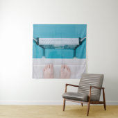 Stehend auf der Poolleiter Wandteppich (Beispiel)