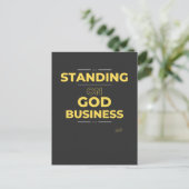 Stehend auf Gottes Geschäft Feiertagspostkarte (Stehend Vorderseite)