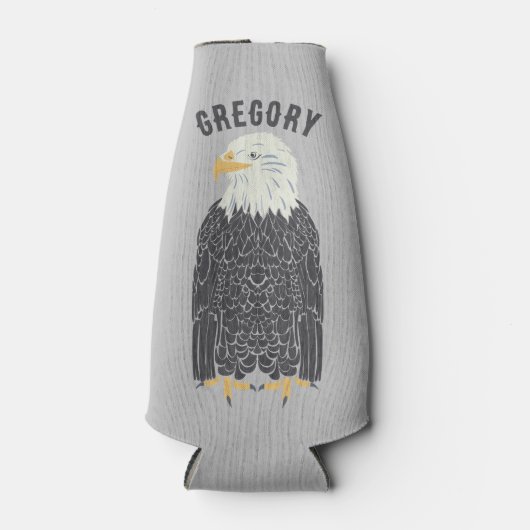 Stehend Bald Eagle Illustration Personalisiert Flaschenkühler (Vorderseite)