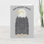 Stehend Bald Eagle Illustration Personalisiert Karte (Vorderseite)