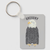 Stehend Bald Eagle Illustration Personalisiert Schlüsselanhänger (Vorderseite)