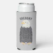 Stehend Bald Eagle Illustration Personalisiert Selters Dosenkühler (Seltzer Rückseite)