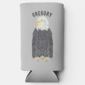 Stehend Bald Eagle Illustration Personalisiert Selters Dosenkühler (Vorderseite)