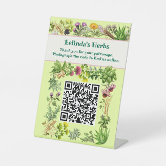Stehend Behalten Kräuter in Touch QR-Code Tabellen Sockelschild