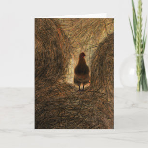 "Stehend" - Digital transformiertes Hühnchen auf H Karte