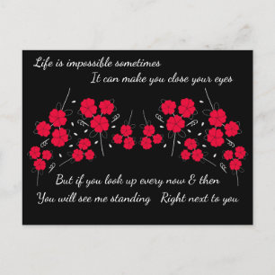 Stehend direkt neben Ihrer Ermutigung Postkarte