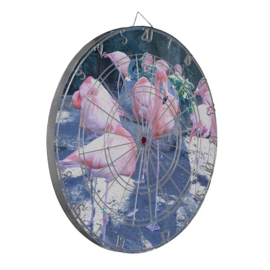 Stehend Flamingo Dartscheibe (Vorderseite Links)