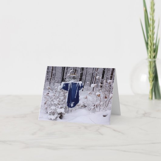 stehend im Schnee... Feiertagskarte (Vorderseite)