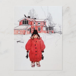 Stehend im Winterschnee Postkarte