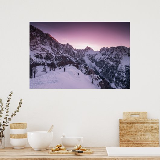 Stehend im Winterwunderland Poster (Küche)