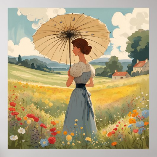 Stehend in einem Bereich der sommerlichen wilden B Poster (Vorne)