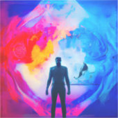 Stehend in Farben Aufkleber (Vorderseite)