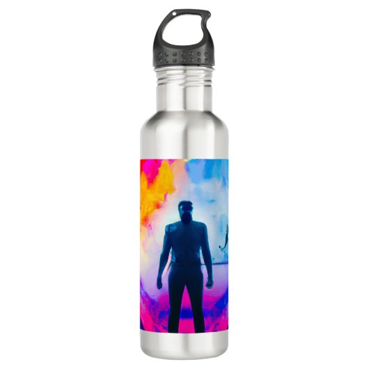 Stehend in Farben Edelstahlflasche (Vorderseite)
