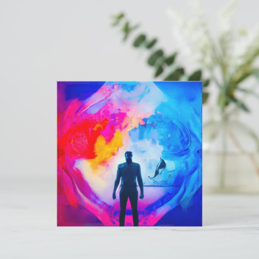 Stehend in Farben Einladung (Stehend Vorderseite)