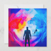 Stehend in Farben Einladung (Vorderseite)