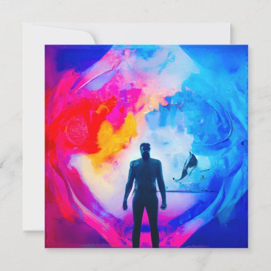 Stehend in Farben Einladung (Vorderseite)