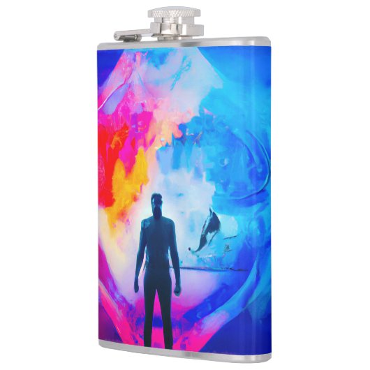 Stehend in Farben Flachmann (Links)