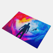 Stehend in Farben Fußmatte (Schrägansicht)