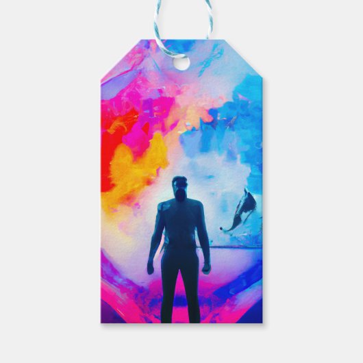 Stehend in Farben Geschenkanhänger (Vorderseite)