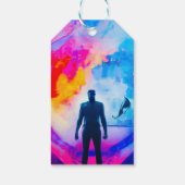 Stehend in Farben Geschenkanhänger (Rückseite)