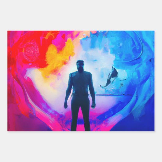 Stehend in Farben Geschenkpapier Set (Vorderseite 3)