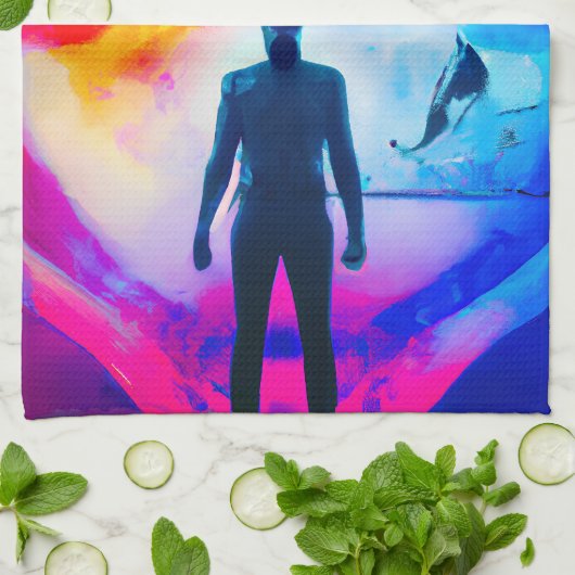 Stehend in Farben Geschirrtuch (Gefaltet)