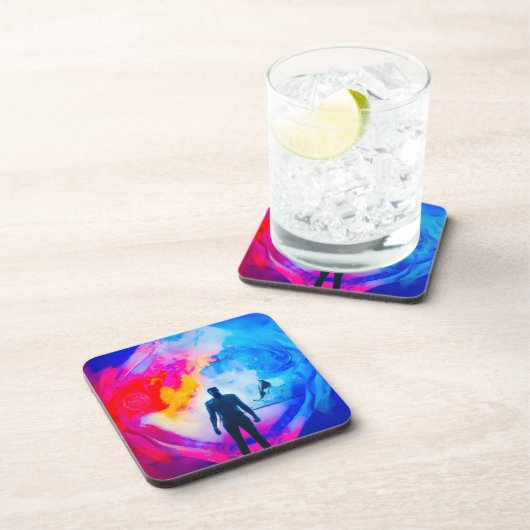 Stehend in Farben Getränkeuntersetzer (Rechte Seite)