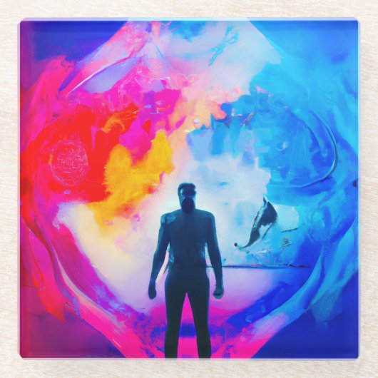 Stehend in Farben Glasuntersetzer (Vorderseite)